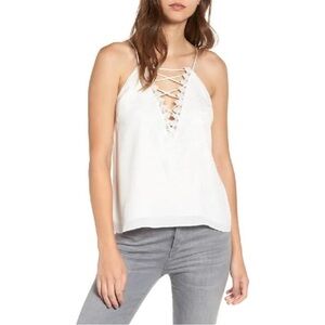Wayf elegant White Lace-Up Women's Top